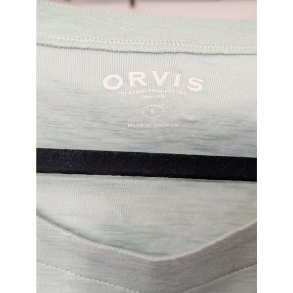 Orvis Aqua Blue Short Sleeve Tee Size Large - Picture 3 of 3